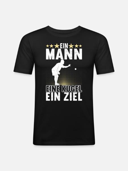 Boule Boulespieler - Männer Slim Fit T-Shirt - Schwarz