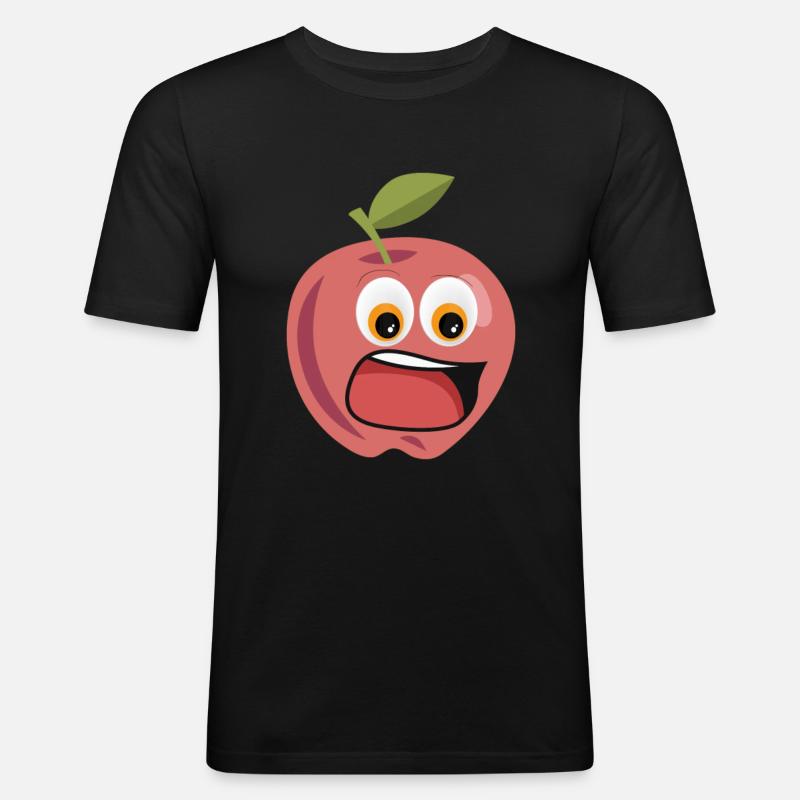 Apfel Kostüm - Männer Slim Fit T-Shirt - Schwarz