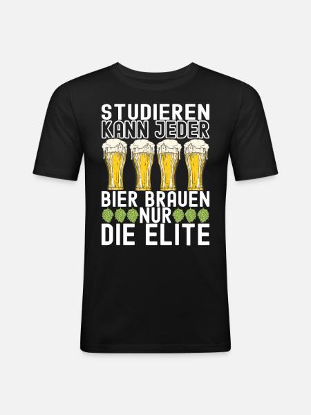 Bierbrauer Bier Brauen - Männer Slim Fit T-Shirt - Schwarz