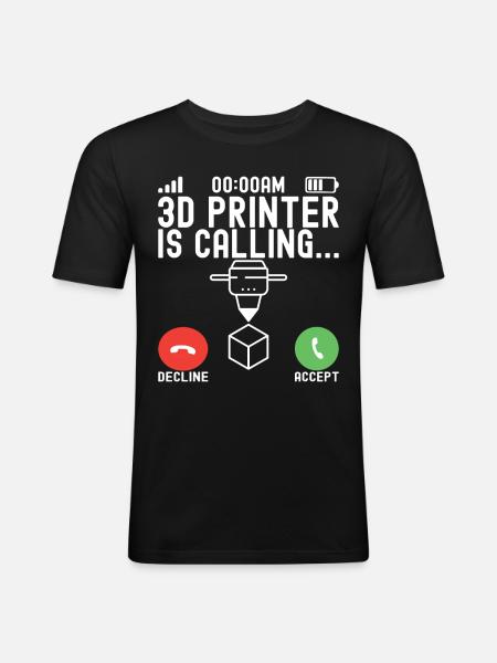 Impression 3D - T-shirt près du corps Homme - noir