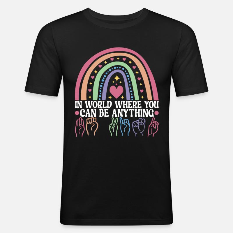 Deaf Deaf Mute Deaf - Men's Slim Fit T-Shirt - black