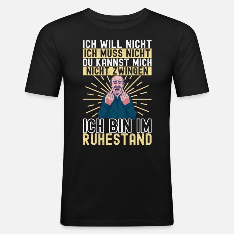 Ruhestand Rente - Männer Slim Fit T-Shirt - Schwarz