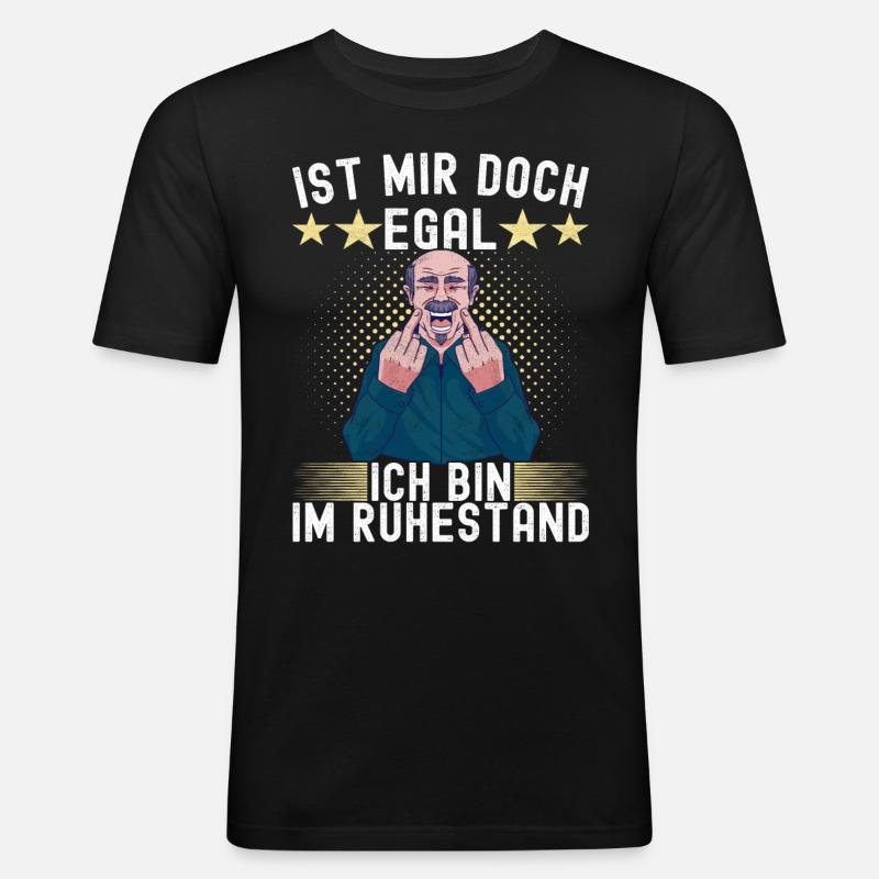 Ruhestand Rente - Männer Slim Fit T-Shirt - Schwarz