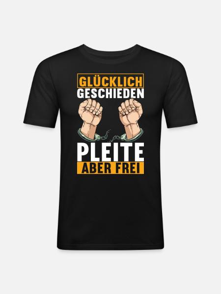 Geschieden Scheidung - Männer Slim Fit T-Shirt - Schwarz