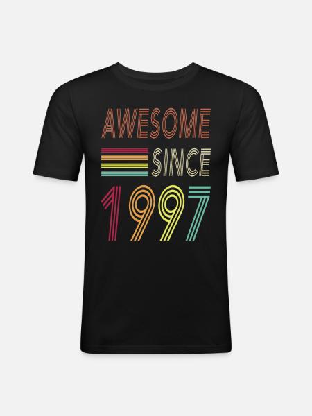 Awesome since 1997 - Männer Slim Fit T-Shirt - Schwarz