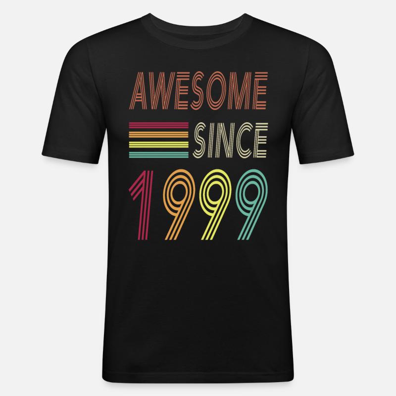 Awesome since 1999 - Männer Slim Fit T-Shirt - Schwarz