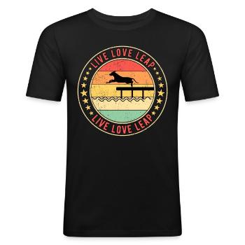 Dock Diving Live Love Leap - Men's Slim Fit T-Shirt - black - Front - Nik (191cm)