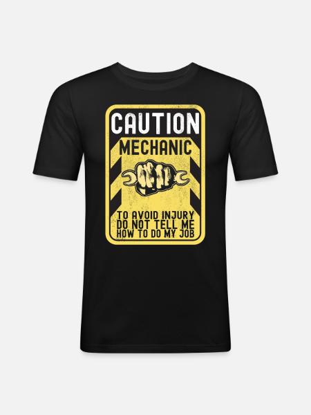 Car mechanic Mechatronics technician - Men's Slim Fit T-Shirt - black