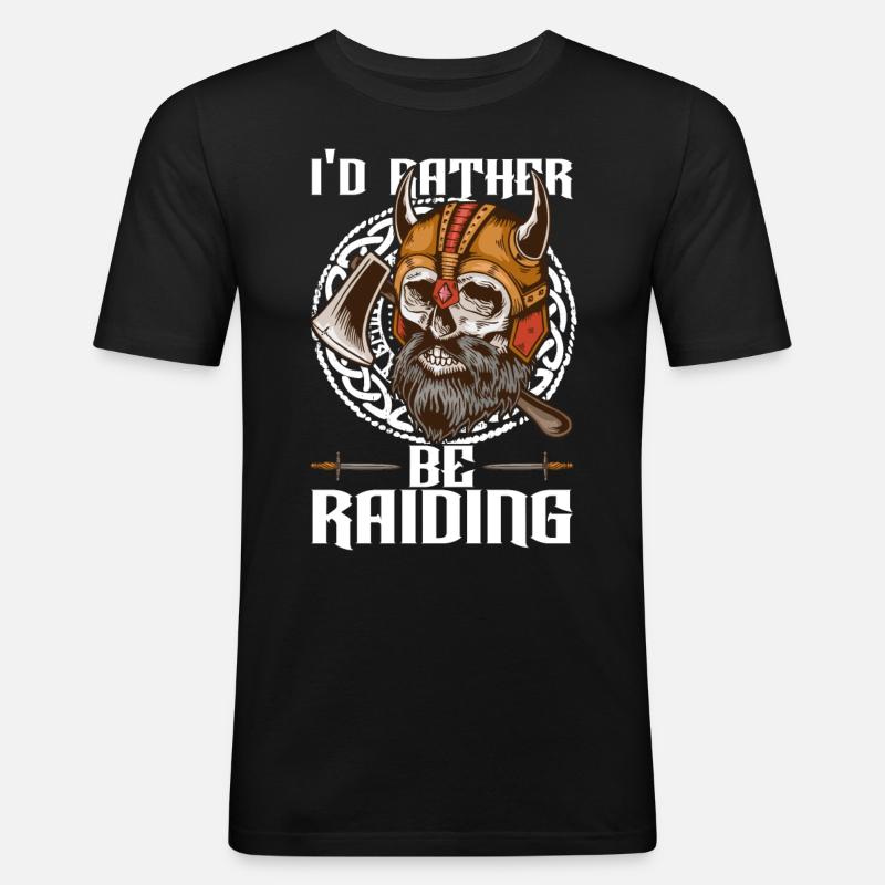 Vikinger Nordisch - Männer Slim Fit T-Shirt - Schwarz