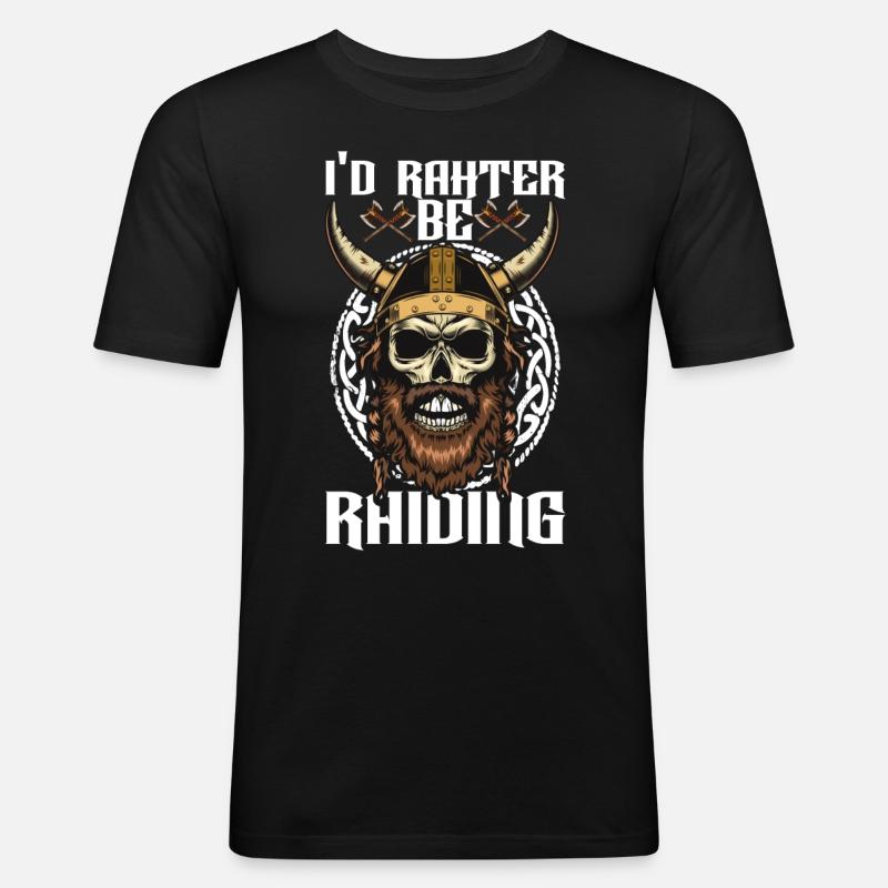 Vikinger Nordisch - Männer Slim Fit T-Shirt - Schwarz