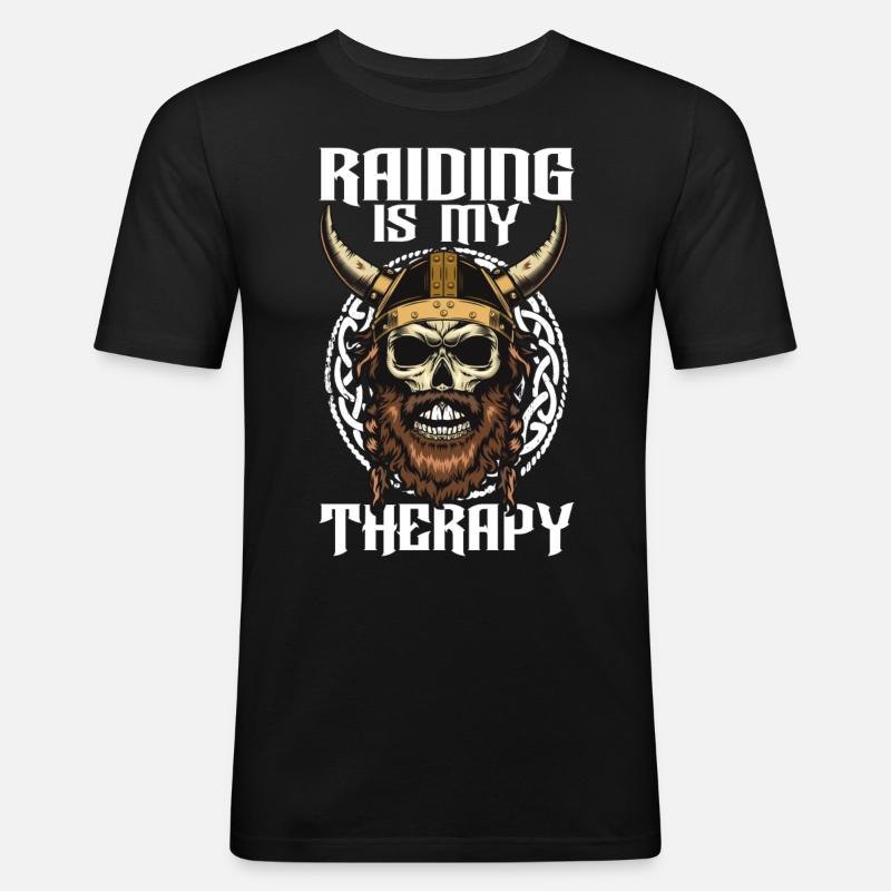 Vikinger Nordisch - Männer Slim Fit T-Shirt - Schwarz