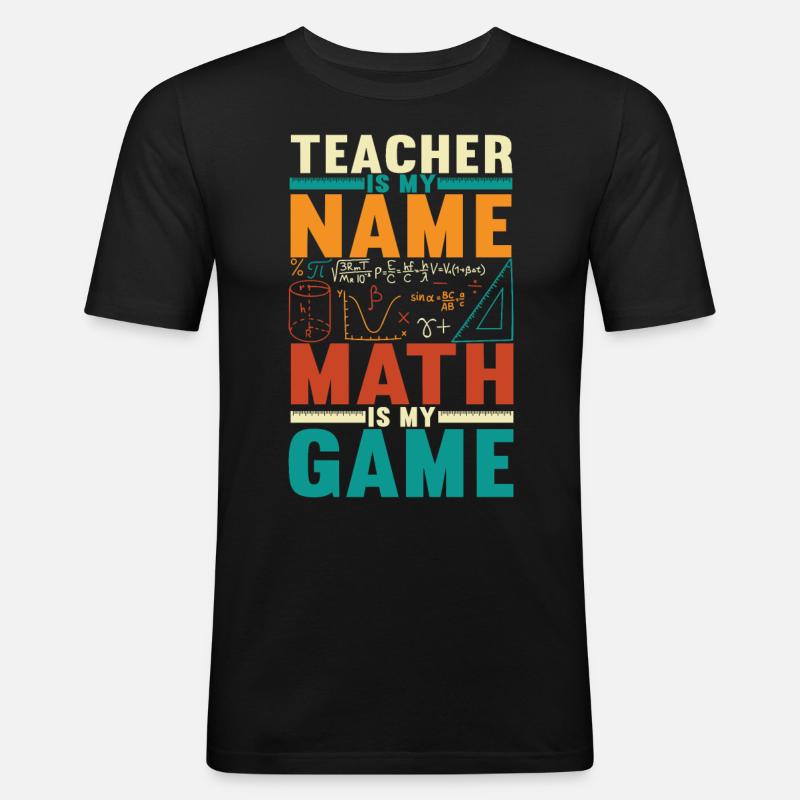 Mathe Mathelehrer - Männer Slim Fit T-Shirt - Schwarz