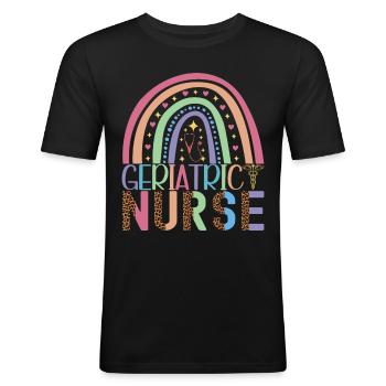 Nurse Caregiver - Men's Slim Fit T-Shirt - black - Front - Nik (191cm)