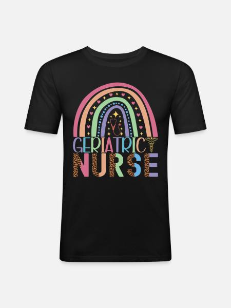 Nurse Caregiver - Men's Slim Fit T-Shirt - black