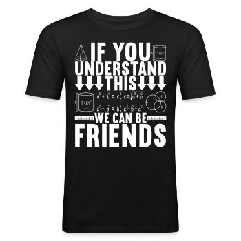 Mathe Mathelehrer - Männer Slim Fit T-Shirt - Schwarz - Vorne - Nik (191cm)