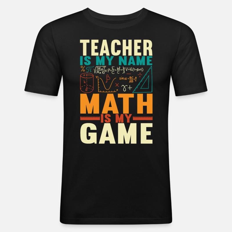 Mathe Mathelehrer - Männer Slim Fit T-Shirt - Schwarz