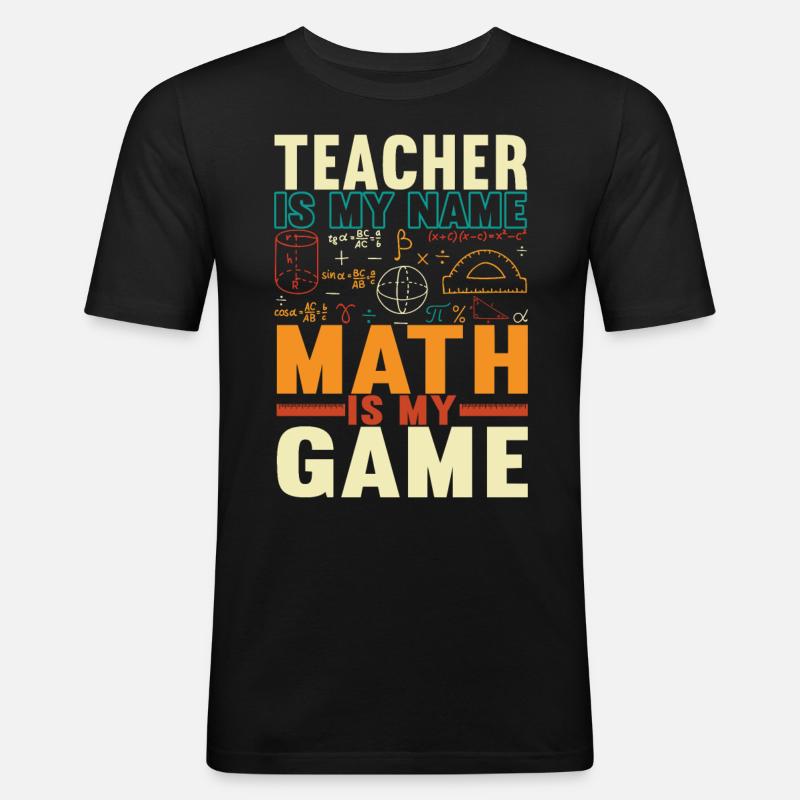 Mathe Mathelehrer - Männer Slim Fit T-Shirt - Schwarz