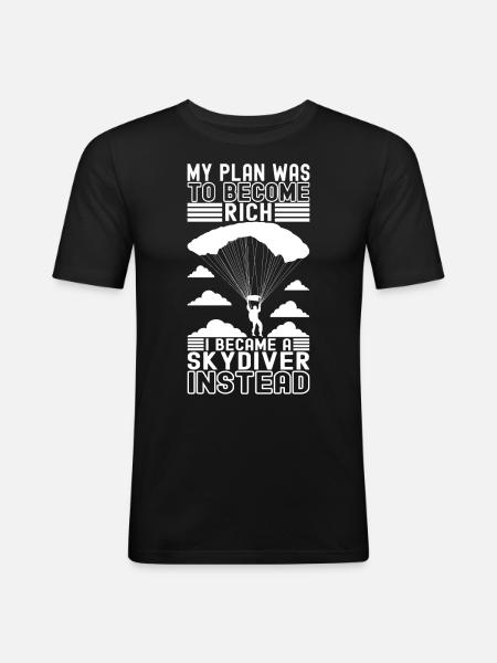 Parachute Parachutist - Men's Slim Fit T-Shirt - black