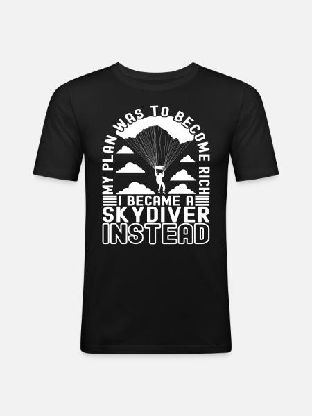Parachute Parachutist - Men's Slim Fit T-Shirt - black