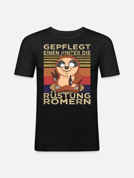 Biertrinker Spruch - Saufen - Männerabend - Männer Slim Fit T-Shirt - Schwarz