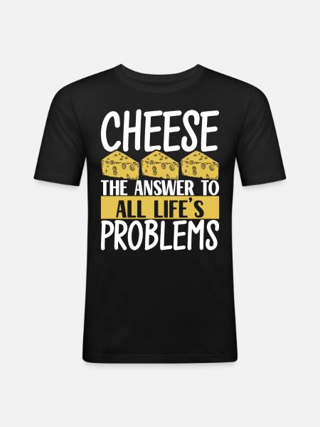 Cheese lovers Gouda cheese - Men's Slim Fit T-Shirt - black