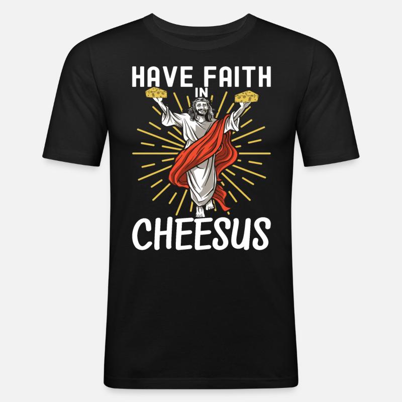 Cheese lovers Gouda cheese - Men's Slim Fit T-Shirt - black