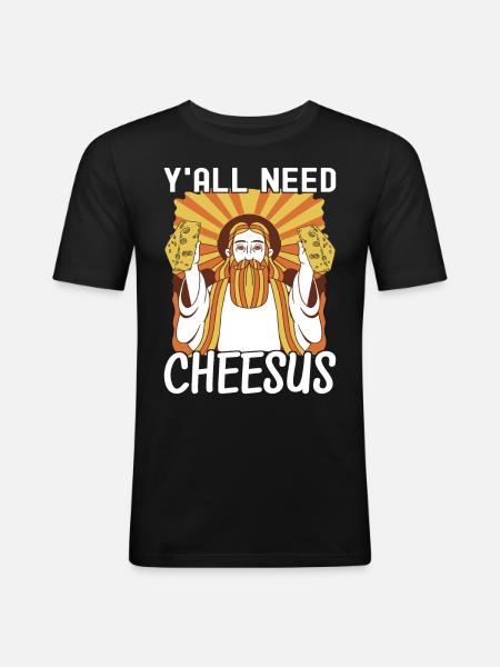 Cheese lovers Gouda cheese - Men's Slim Fit T-Shirt - black