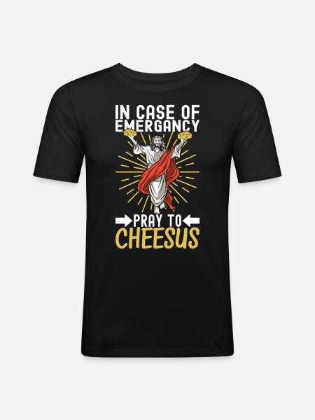 Cheese lovers Gouda cheese - Men's Slim Fit T-Shirt - black