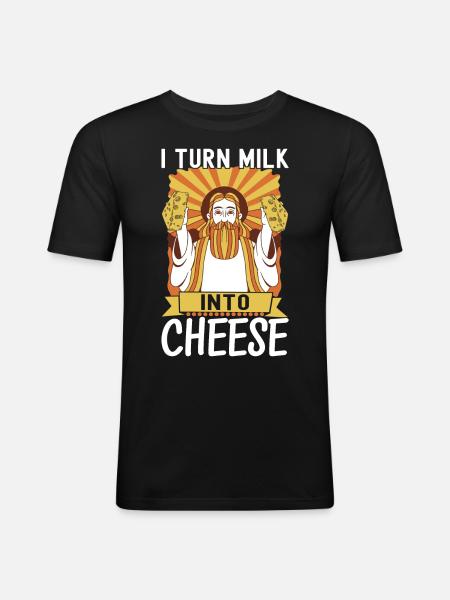 Cheese lovers Gouda cheese - Men's Slim Fit T-Shirt - black