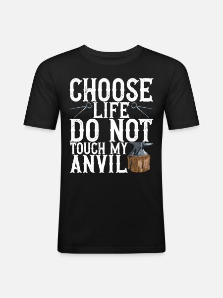 Blacksmith Forging Anvil - Men's Slim Fit T-Shirt - black