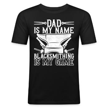 Yunque de forja de herrero - Camiseta ajustada hombre - negro - delante - Nik (191cm)