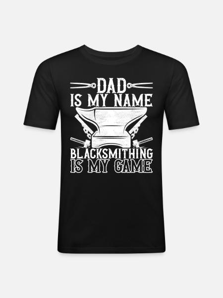 Blacksmith Forging Anvil - Men's Slim Fit T-Shirt - black