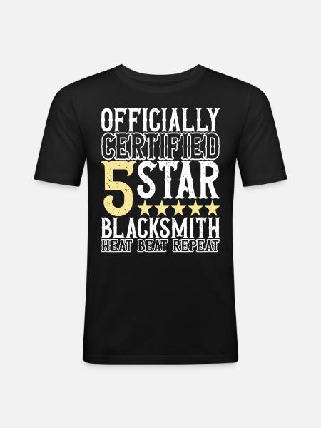 Blacksmith Forging Anvil - Men's Slim Fit T-Shirt - black