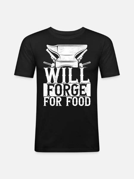 Blacksmith Forging Anvil - Men's Slim Fit T-Shirt - black
