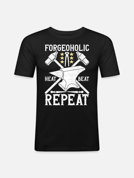Blacksmith Forging Anvil - Men's Slim Fit T-Shirt - black