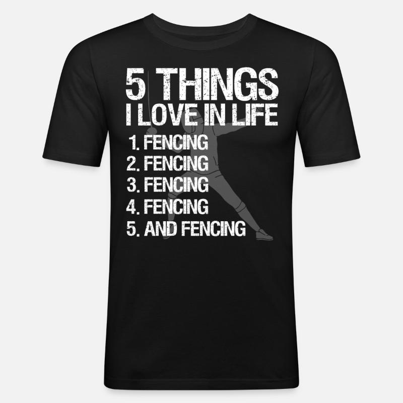 Fechten Degen Fechtduell Geschenkidee - Männer Slim Fit T-Shirt - Schwarz