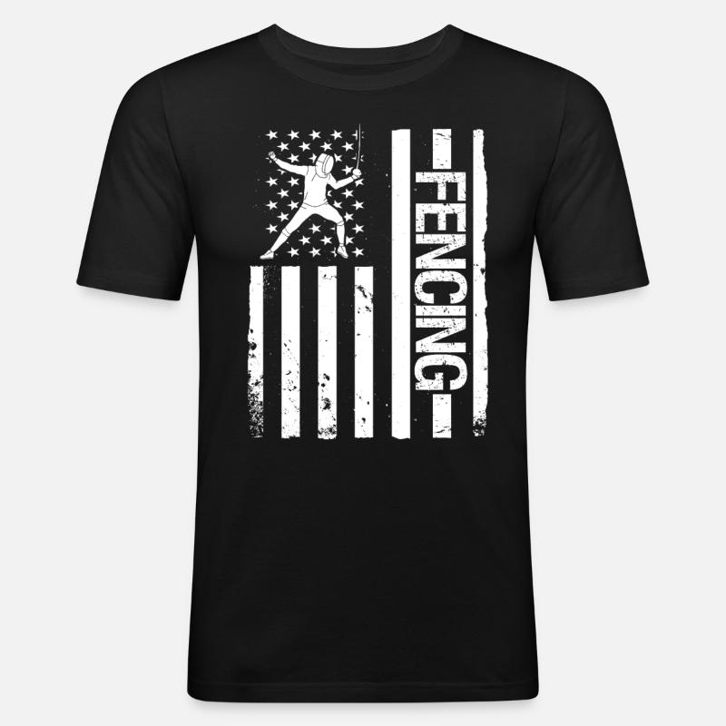 Fechten Degen Fechtduell Geschenkidee - Männer Slim Fit T-Shirt - Schwarz