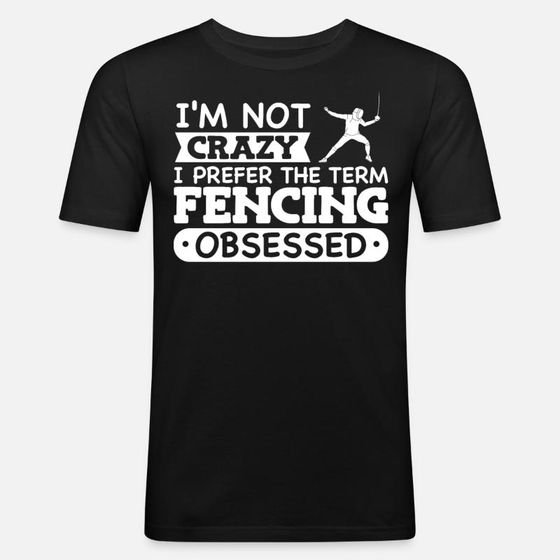 Fechten Degen Fechtduell Geschenkidee - Männer Slim Fit T-Shirt - Schwarz