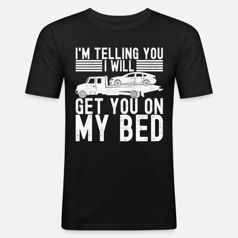 Abschleppwagen Abschleppdienst - Männer Slim Fit T-Shirt - Schwarz