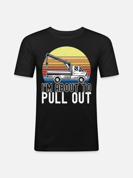 Abschleppwagen Abschleppdienst - Männer Slim Fit T-Shirt - Schwarz