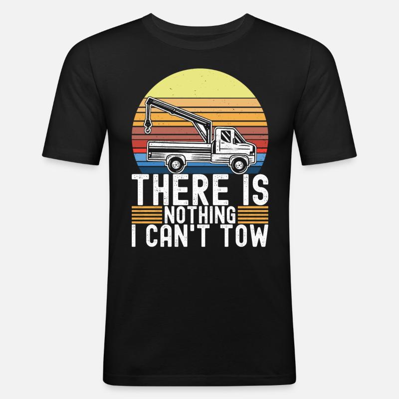 Abschleppwagen Abschleppdienst - Männer Slim Fit T-Shirt - Schwarz