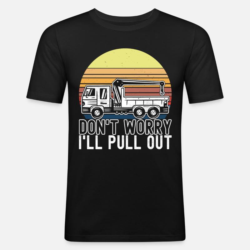 Abschleppwagen Abschleppdienst - Männer Slim Fit T-Shirt - Schwarz