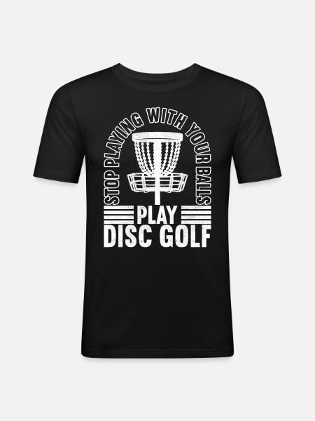 Disc Golf Disc Golfer - Men's Slim Fit T-Shirt - black