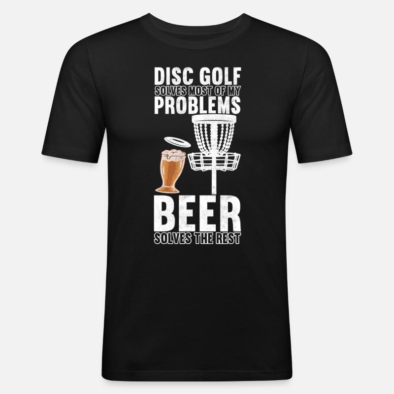 Disc Golf Discgolfspieler - Männer Slim Fit T-Shirt - Schwarz