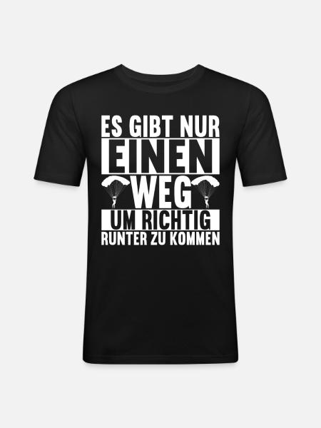 Fallschirmspringer Fallschirmsprung - Männer Slim Fit T-Shirt - Schwarz