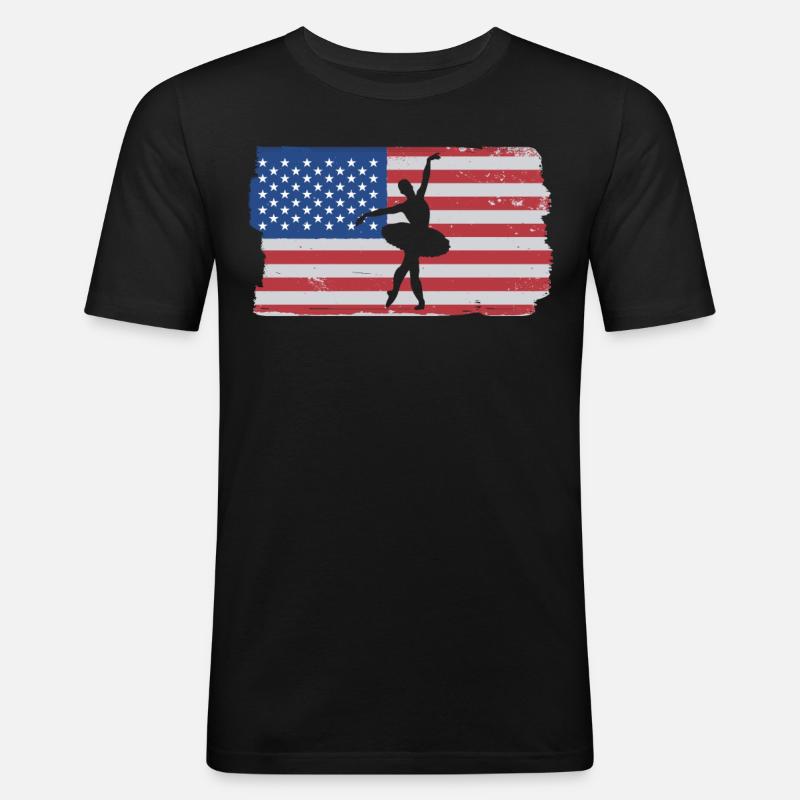 Ballet Tanzen - Männer Slim Fit T-Shirt - Schwarz