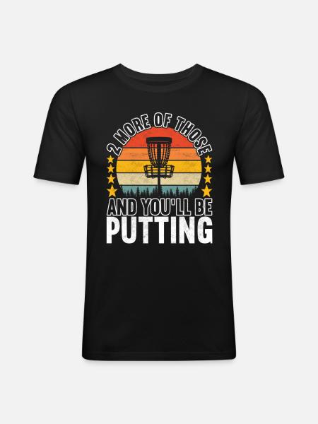 Disc Golf Discgolfspieler - Männer Slim Fit T-Shirt - Schwarz