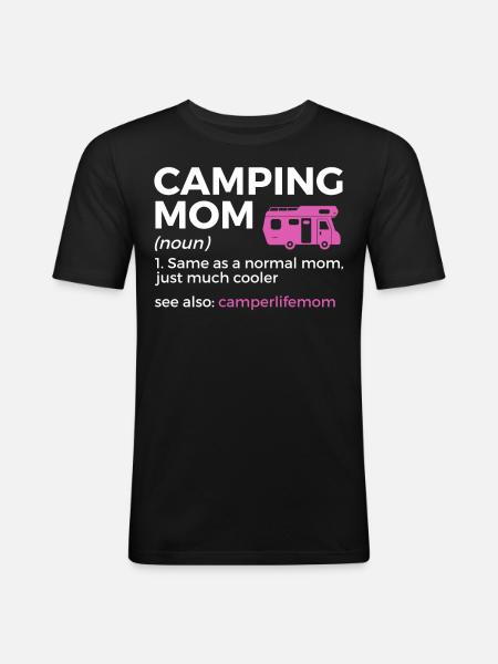 Camping Camping Camping-car - T-shirt près du corps Homme - noir