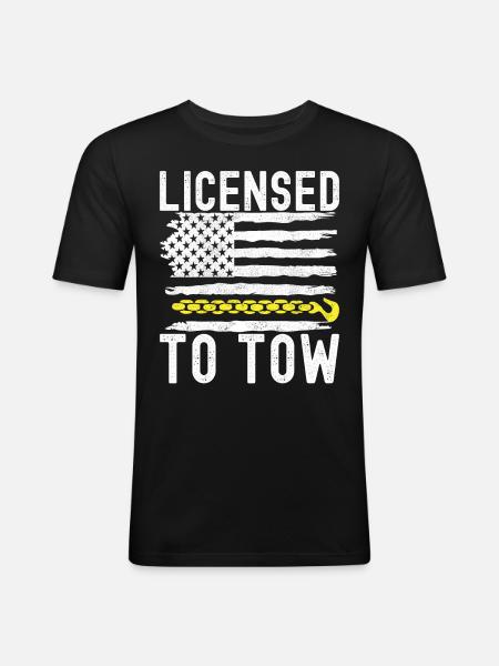 Abschleppwagen Abschleppdienst - Männer Slim Fit T-Shirt - Schwarz