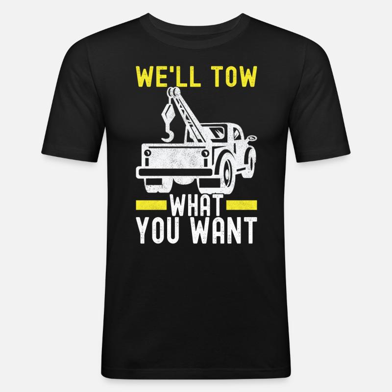 Abschleppwagen Abschleppdienst - Männer Slim Fit T-Shirt - Schwarz